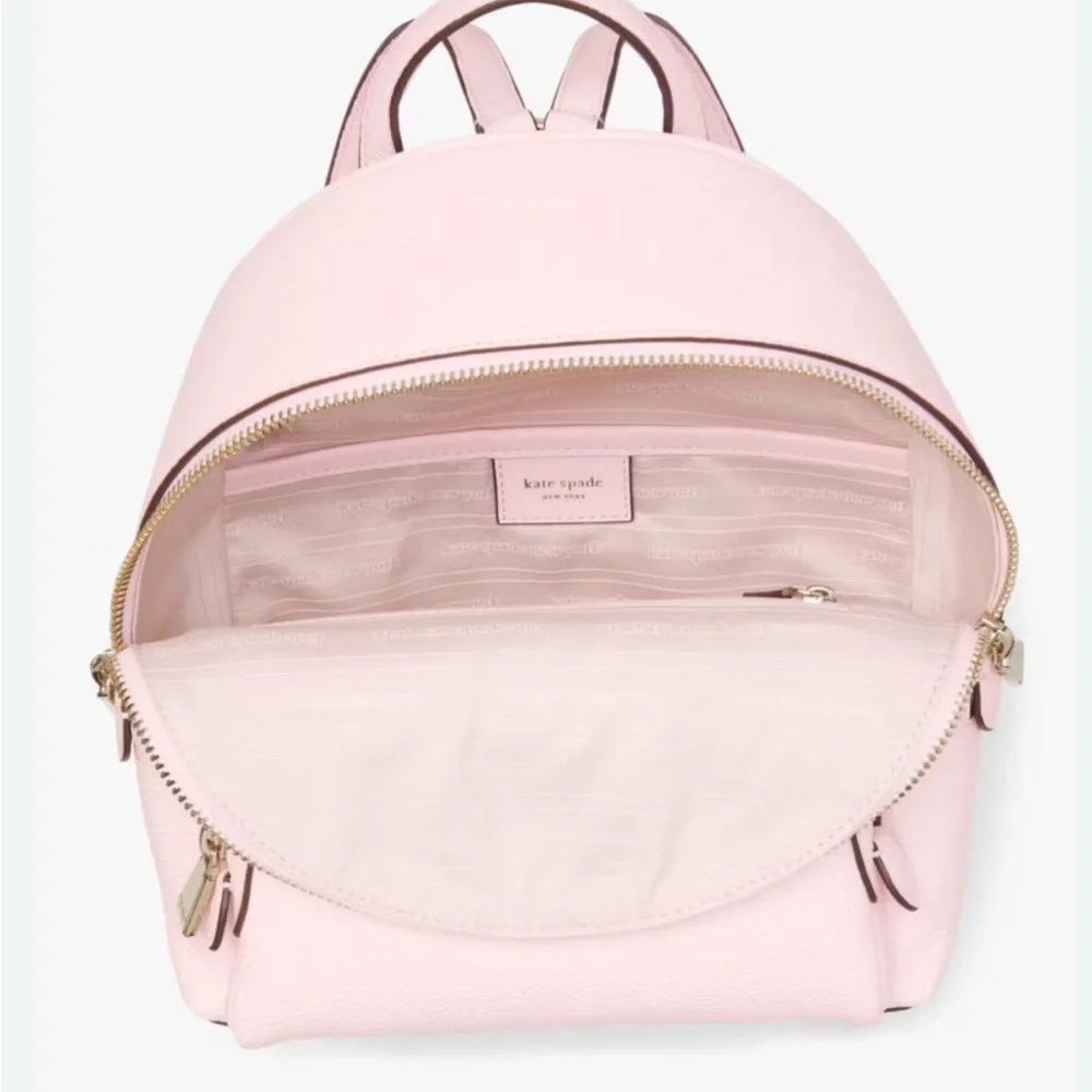Kate Spade Hudson Pebbled leather Pink Backpack NWT - Picture 2 of 5